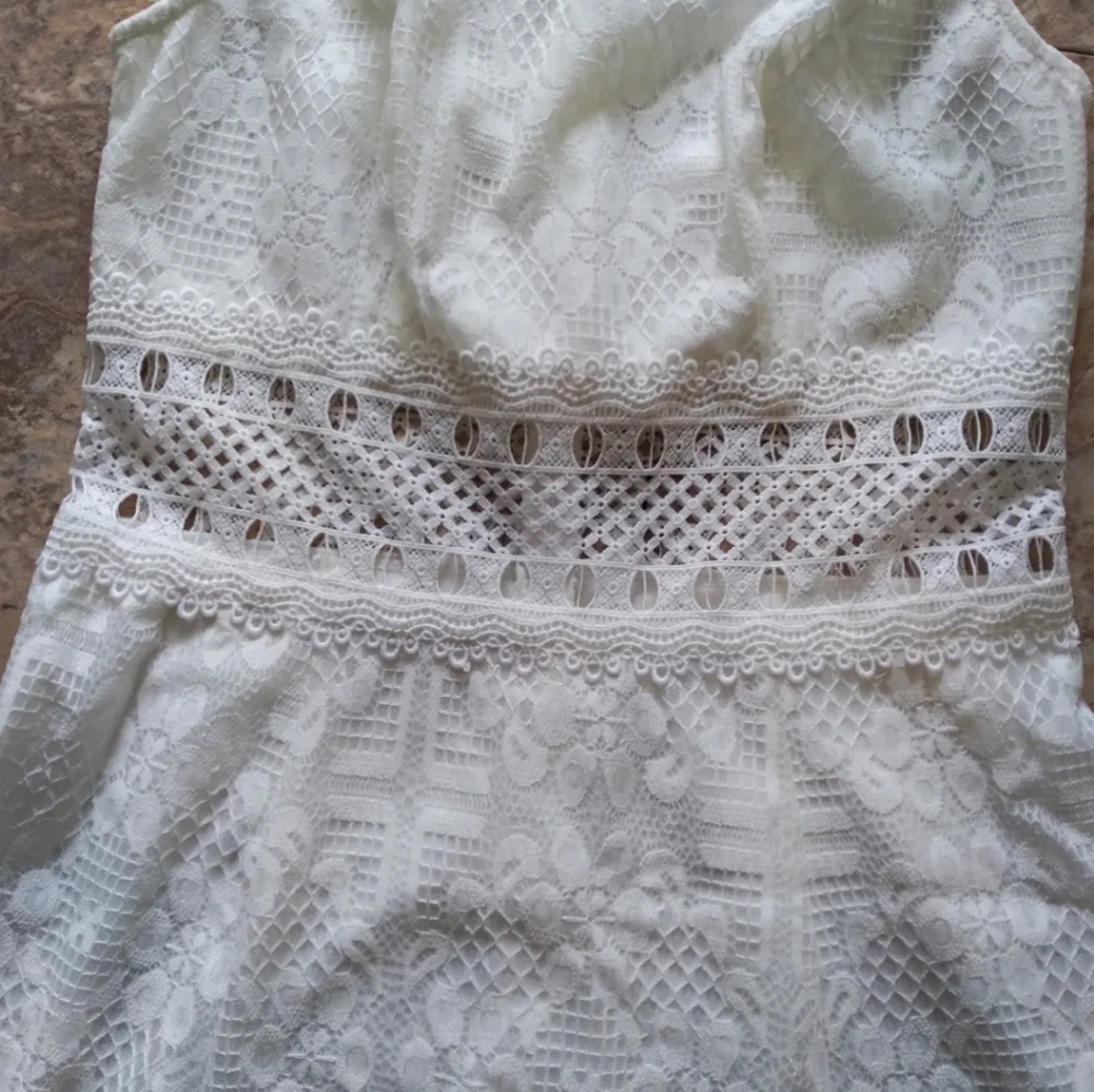 Alisa Pan White Sleeveless Lace dress, size 10 - Picture 2 of 6